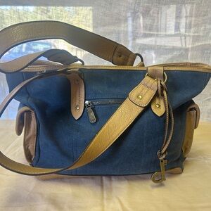 BOC Blue and Tan Shoulder Bag